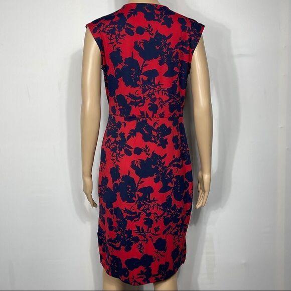 Michael Kors Red and Black Floral Midi Dress - Picture 8 of 10